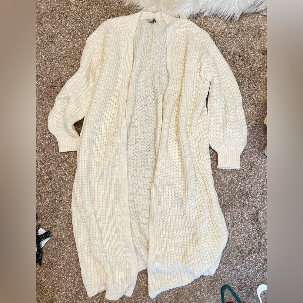 Long Cream Knitted Sweater